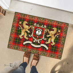 Scottish Somerville Clan Tartan Badge Rampant Lion Tartan Plaid Doormat Scottish Plaid Tartan Plaid - ScotsTee - scotstee.com