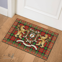 Scottish Fullerton Clan Tartan Badge Rampant Lion Tartan Plaid Doormat Scottish Plaid Tartan Plaid - ScotsTee - scotstee.com