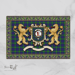 Scottish Boyle Clan Tartan Badge Rampant Lion Tartan Plaid Doormat Scottish Plaid Tartan Plaid - ScotsTee - scotstee.com