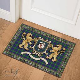 Scottish Boyle Clan Tartan Badge Rampant Lion Tartan Plaid Doormat Scottish Plaid Tartan Plaid - ScotsTee - scotstee.com