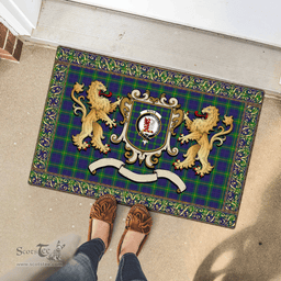Scottish Boyle Clan Tartan Badge Rampant Lion Tartan Plaid Doormat Scottish Plaid Tartan Plaid - ScotsTee - scotstee.com