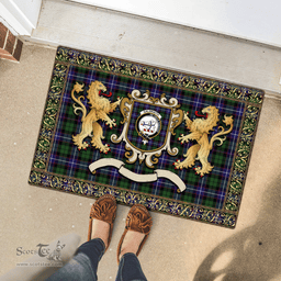 Scottish Galbraith Clan Tartan Badge Rampant Lion Tartan Plaid Doormat Scottish Plaid Tartan Plaid - ScotsTee - scotstee.com
