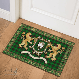 Scottish Kinnear Clan Tartan Badge Rampant Lion Tartan Plaid Doormat Scottish Plaid Tartan Plaid - ScotsTee - scotstee.com