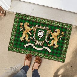 Scottish Kinnear Clan Tartan Badge Rampant Lion Tartan Plaid Doormat Scottish Plaid Tartan Plaid - ScotsTee - scotstee.com