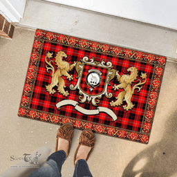Scottish Cunningham Clan Tartan Badge Rampant Lion Tartan Plaid Doormat Scottish Plaid Tartan Plaid - ScotsTee - scotstee.com