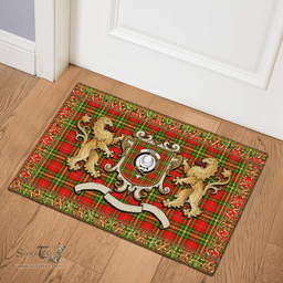 Scottish Leask Clan Tartan Badge Rampant Lion Tartan Plaid Doormat Scottish Plaid Tartan Plaid - ScotsTee - scotstee.com