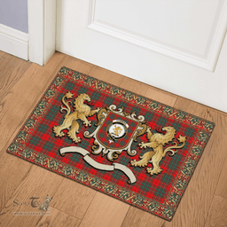 Scottish Cumming Clan Tartan Badge Rampant Lion Tartan Plaid Doormat Scottish Plaid Tartan Plaid - ScotsTee - scotstee.com