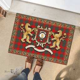 Scottish Cumming Clan Tartan Badge Rampant Lion Tartan Plaid Doormat Scottish Plaid Tartan Plaid - ScotsTee - scotstee.com