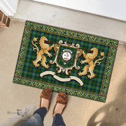 Scottish Cranstoun Clan Tartan Badge Rampant Lion Tartan Plaid Doormat Scottish Plaid Tartan Plaid - ScotsTee - scotstee.com