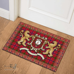 Scottish Macrae Clan Tartan Badge Rampant Lion Tartan Plaid Doormat Scottish Plaid Tartan Plaid - ScotsTee - scotstee.com