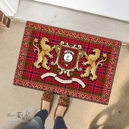 Scottish Macrae Clan Tartan Badge Rampant Lion Tartan Plaid Doormat Scottish Plaid Tartan Plaid - ScotsTee - scotstee.com