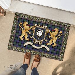 Scottish Fletcher Clan Tartan Badge Rampant Lion Tartan Plaid Doormat Scottish Plaid Tartan Plaid - ScotsTee - scotstee.com