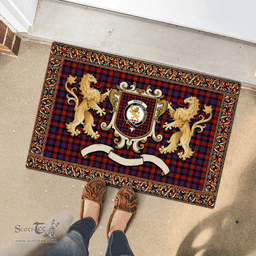 Scottish Broun Clan Tartan Badge Rampant Lion Tartan Plaid Doormat Scottish Plaid Tartan Plaid - ScotsTee - scotstee.com