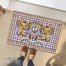 Scottish Boswell Clan Tartan Badge Rampant Lion Tartan Plaid Doormat Scottish Plaid Tartan Plaid - ScotsTee - scotstee.com