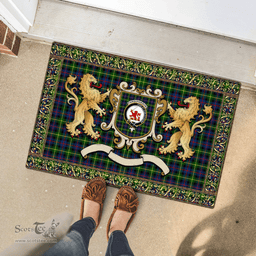 Scottish Farquharson Clan Tartan Badge Rampant Lion Tartan Plaid Doormat Scottish Plaid Tartan Plaid - ScotsTee - scotstee.com