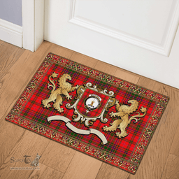 Scottish Macdowall Of Garthland Clan Tartan Badge Rampant Lion Tartan Plaid Doormat Scottish Plaid Tartan Plaid - ScotsTee - scotstee.com