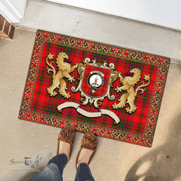 Scottish Macdowall Of Garthland Clan Tartan Badge Rampant Lion Tartan Plaid Doormat Scottish Plaid Tartan Plaid - ScotsTee - scotstee.com