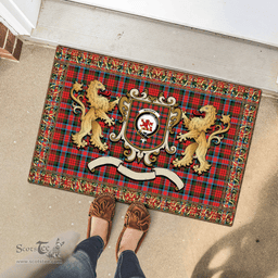 Scottish Macduff Clan Tartan Badge Rampant Lion Tartan Plaid Doormat Scottish Plaid Tartan Plaid - ScotsTee - scotstee.com