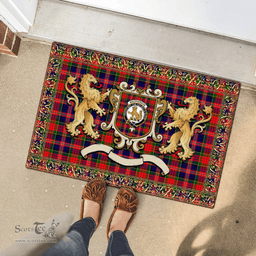 Scottish Macpherson Chief Clan Tartan Badge Rampant Lion Tartan Plaid Doormat Scottish Plaid Tartan Plaid - ScotsTee - scotstee.com