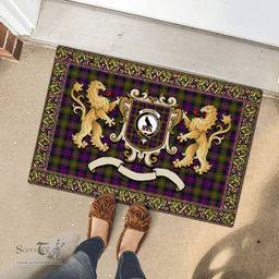 Scottish Macdonell Of Glengarry Clan Tartan Badge Rampant Lion Tartan Plaid Doormat Scottish Plaid Tartan Plaid - ScotsTee - scotstee.com