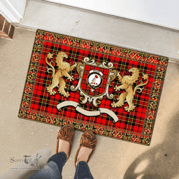 Scottish Brodie Clan Tartan Badge Rampant Lion Tartan Plaid Doormat Scottish Plaid Tartan Plaid - ScotsTee - scotstee.com