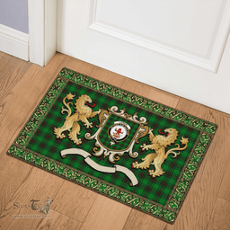 Scottish Lundin Clan Tartan Badge Rampant Lion Tartan Plaid Doormat Scottish Plaid Tartan Plaid - ScotsTee - scotstee.com