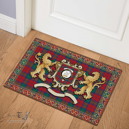 Scottish Lindsay Clan Tartan Badge Rampant Lion Tartan Plaid Doormat Scottish Plaid Tartan Plaid - ScotsTee - scotstee.com