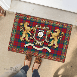 Scottish Lindsay Clan Tartan Badge Rampant Lion Tartan Plaid Doormat Scottish Plaid Tartan Plaid - ScotsTee - scotstee.com