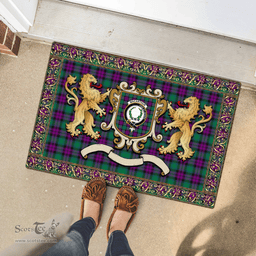 Scottish Macarthur Clan Tartan Badge Rampant Lion Tartan Plaid Doormat Scottish Plaid Tartan Plaid - ScotsTee - scotstee.com