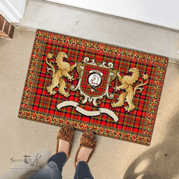 Scottish Hepburn Clan Tartan Badge Rampant Lion Tartan Plaid Doormat Scottish Plaid Tartan Plaid - ScotsTee - scotstee.com