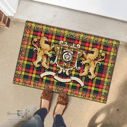 Scottish Buchanan Clan Tartan Badge Rampant Lion Tartan Plaid Doormat Scottish Plaid Tartan Plaid - ScotsTee - scotstee.com