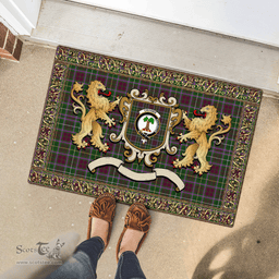 Scottish Crosbie Clan Tartan Badge Rampant Lion Tartan Plaid Doormat Scottish Plaid Tartan Plaid - ScotsTee - scotstee.com