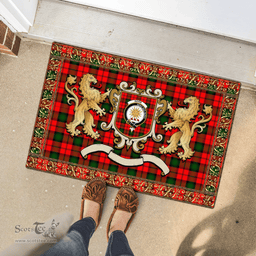 Scottish Kerr Clan Tartan Badge Rampant Lion Tartan Plaid Doormat Scottish Plaid Tartan Plaid - ScotsTee - scotstee.com