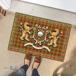 Scottish Grierson Clan Tartan Badge Rampant Lion Tartan Plaid Doormat Scottish Plaid Tartan Plaid - ScotsTee - scotstee.com