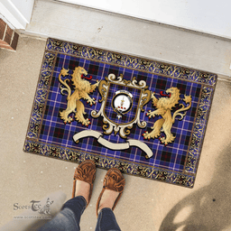 Scottish Dunlop Clan Tartan Badge Rampant Lion Tartan Plaid Doormat Scottish Plaid Tartan Plaid - ScotsTee - scotstee.com