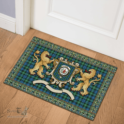 Scottish Lyon Clan Tartan Badge Rampant Lion Tartan Plaid Doormat Scottish Plaid Tartan Plaid - ScotsTee - scotstee.com