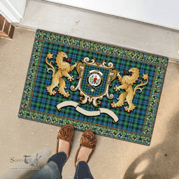 Scottish Lyon Clan Tartan Badge Rampant Lion Tartan Plaid Doormat Scottish Plaid Tartan Plaid - ScotsTee - scotstee.com