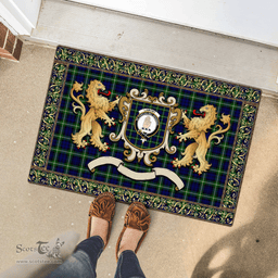 Scottish Lamont Clan Tartan Badge Rampant Lion Tartan Plaid Doormat Scottish Plaid Tartan Plaid - ScotsTee - scotstee.com