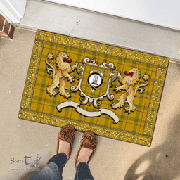 Scottish Houston Clan Tartan Badge Rampant Lion Tartan Plaid Doormat Scottish Plaid Tartan Plaid - ScotsTee - scotstee.com