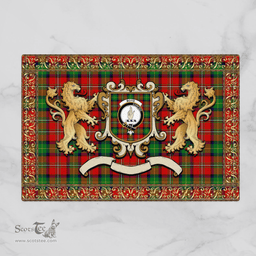Scottish Boyd Clan Tartan Badge Rampant Lion Tartan Plaid Doormat Scottish Plaid Tartan Plaid - ScotsTee - scotstee.com