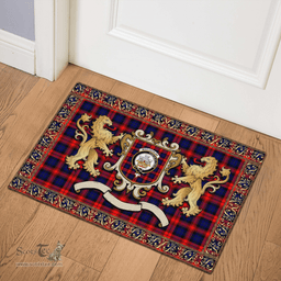 Scottish Maclachlan Clan Tartan Badge Rampant Lion Tartan Plaid Doormat Scottish Plaid Tartan Plaid - ScotsTee - scotstee.com