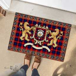 Scottish Maclachlan Clan Tartan Badge Rampant Lion Tartan Plaid Doormat Scottish Plaid Tartan Plaid - ScotsTee - scotstee.com