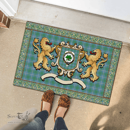 Scottish Irvine Clan Tartan Badge Rampant Lion Tartan Plaid Doormat Scottish Plaid Tartan Plaid - ScotsTee - scotstee.com