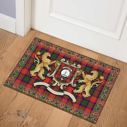 Scottish Charteris Earls Of Wemyss Clan Tartan Badge Rampant Lion Tartan Plaid Doormat Scottish Plaid Tartan Plaid - ScotsTee - scotstee.com