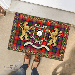 Scottish Charteris Earls Of Wemyss Clan Tartan Badge Rampant Lion Tartan Plaid Doormat Scottish Plaid Tartan Plaid - ScotsTee - scotstee.com