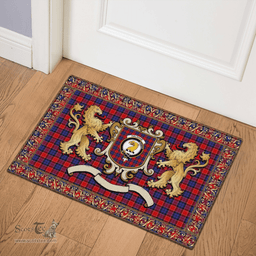 Scottish Haldane Clan Tartan Badge Rampant Lion Tartan Plaid Doormat Scottish Plaid Tartan Plaid - ScotsTee - scotstee.com