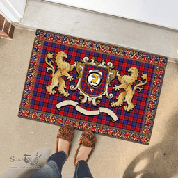 Scottish Haldane Clan Tartan Badge Rampant Lion Tartan Plaid Doormat Scottish Plaid Tartan Plaid - ScotsTee - scotstee.com