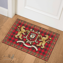 Scottish Drummond Clan Tartan Badge Rampant Lion Tartan Plaid Doormat Scottish Plaid Tartan Plaid - ScotsTee - scotstee.com