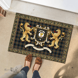 Scottish Lyle Clan Tartan Badge Rampant Lion Tartan Plaid Doormat Scottish Plaid Tartan Plaid - ScotsTee - scotstee.com