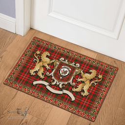 Scottish Mackinnon Clan Tartan Badge Rampant Lion Tartan Plaid Doormat Scottish Plaid Tartan Plaid - ScotsTee - scotstee.com